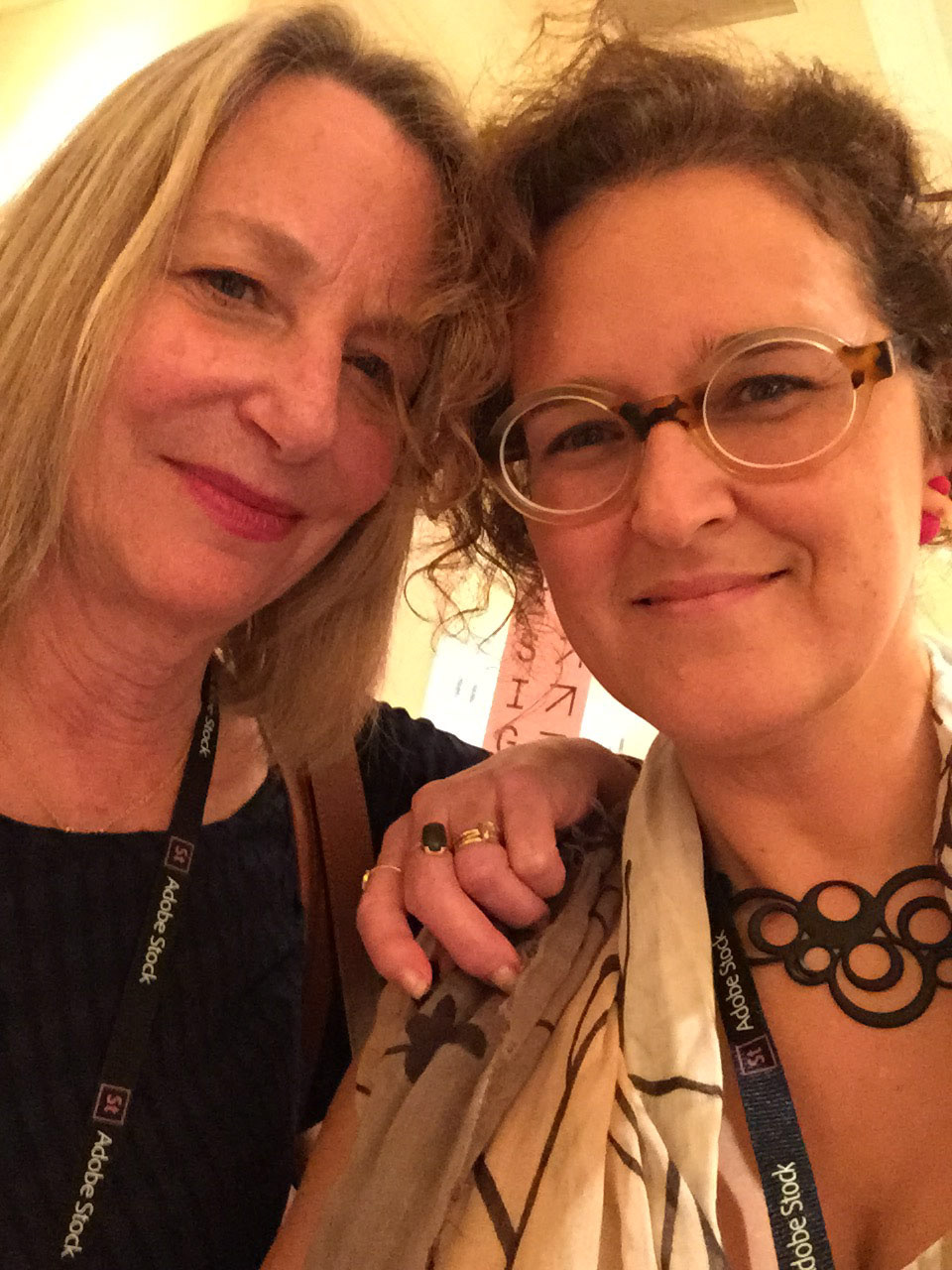 Shirin Raban with Paula Scher at AIGA Conference
