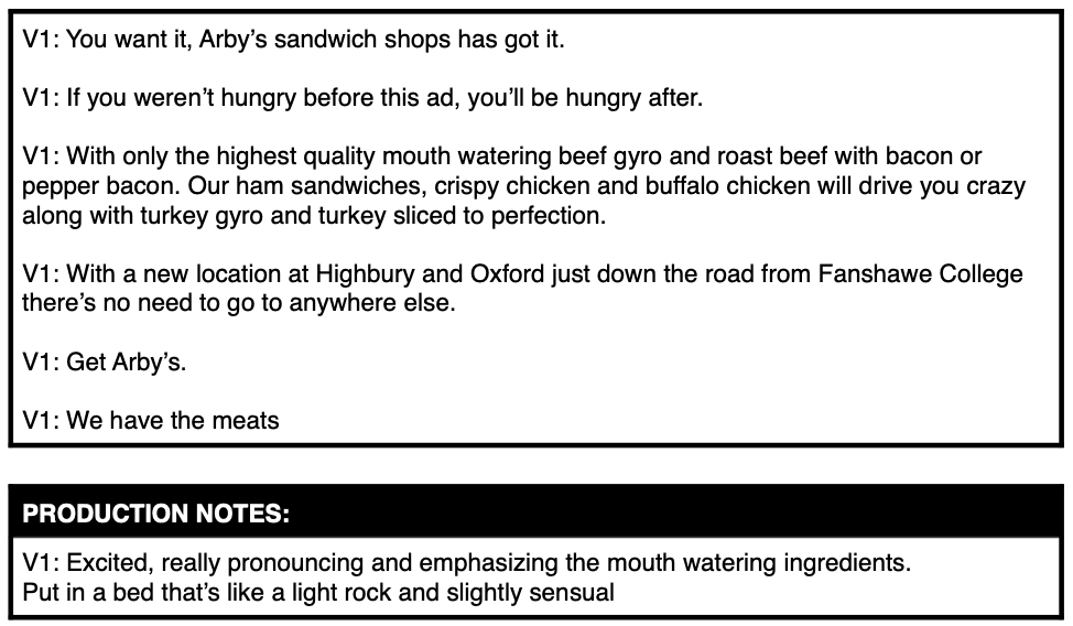 Arby's Spot (CIXX)