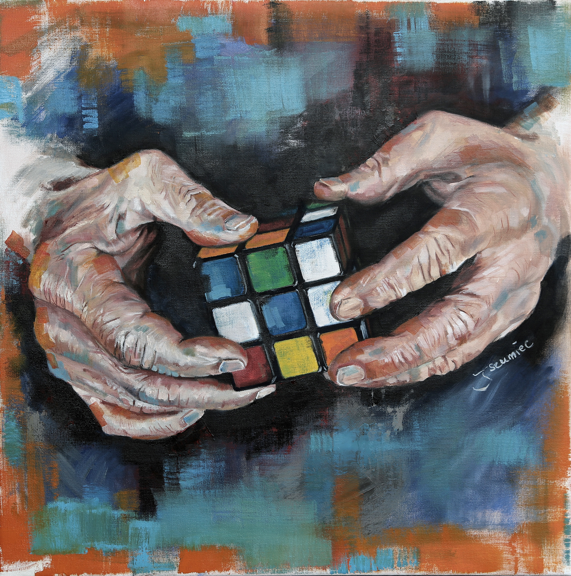 Keep walking. 60x60. Olej na płótnie.