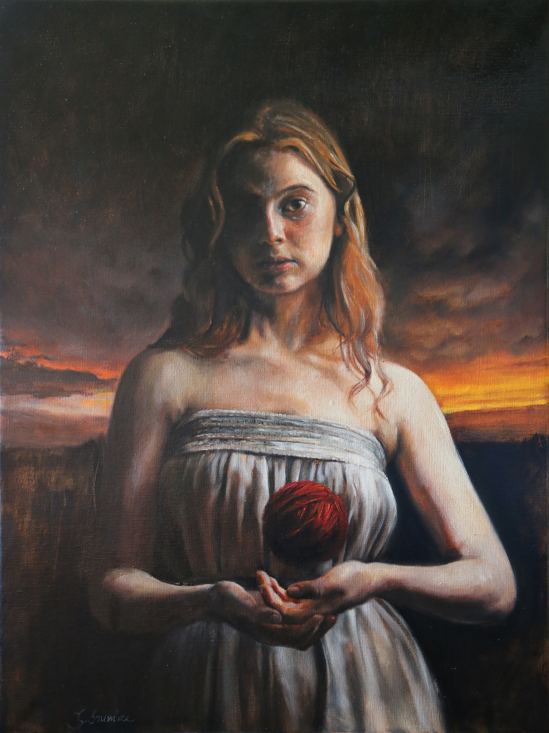 Nić Ariadny - nr 13 z "36 Wglądów". 80x60. Olej na płótnie.
