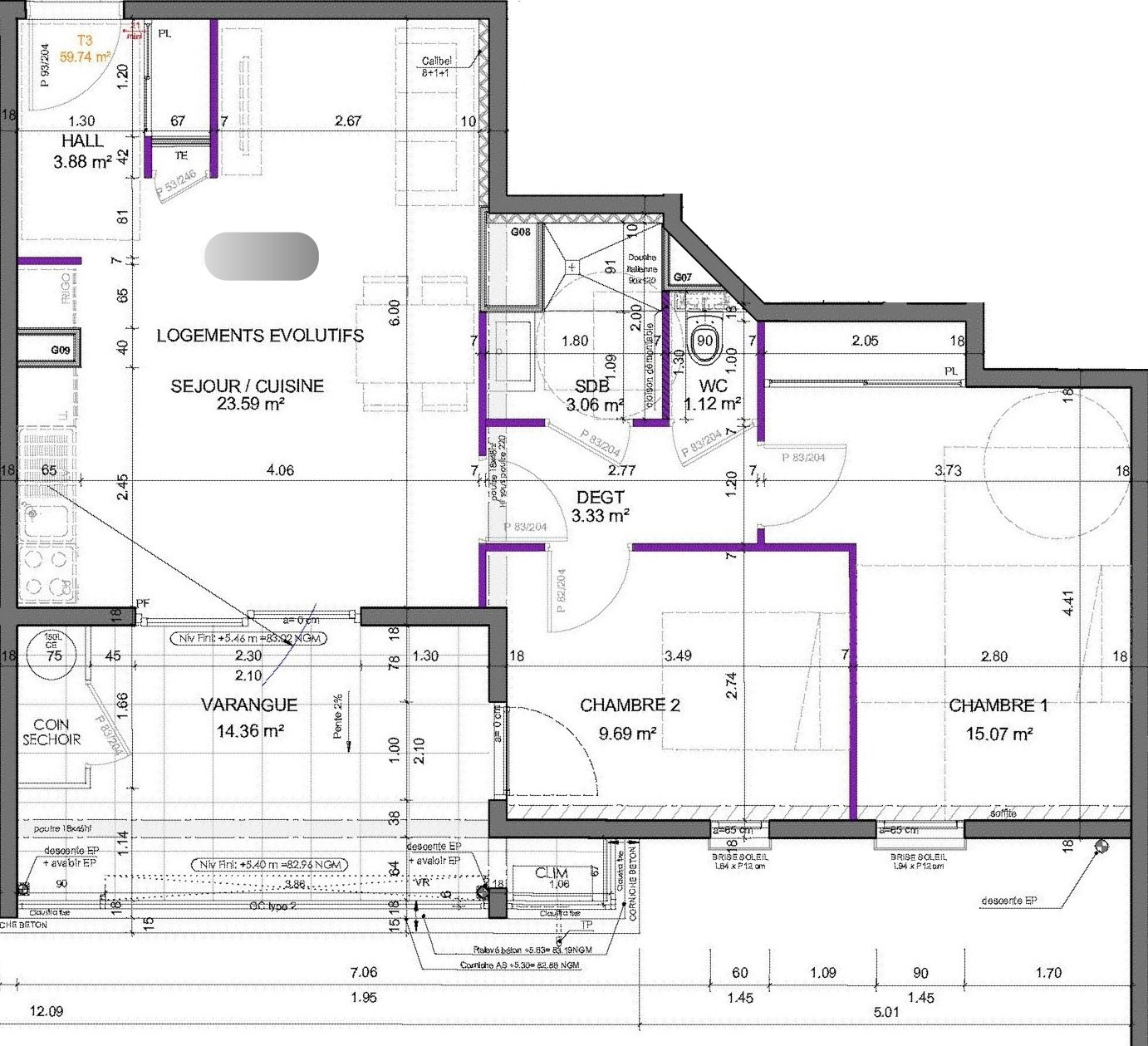 Plan de l'appartement