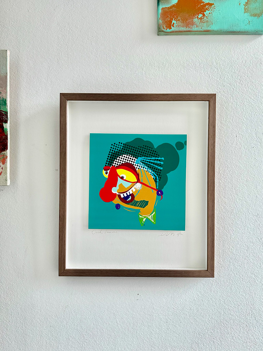 artwork 20/20 in kader 32/38cm (Italiaanse notelaar)