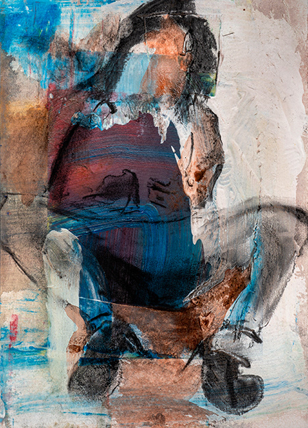 Female gesture on cardboard, 28 x 20 cm, 2020