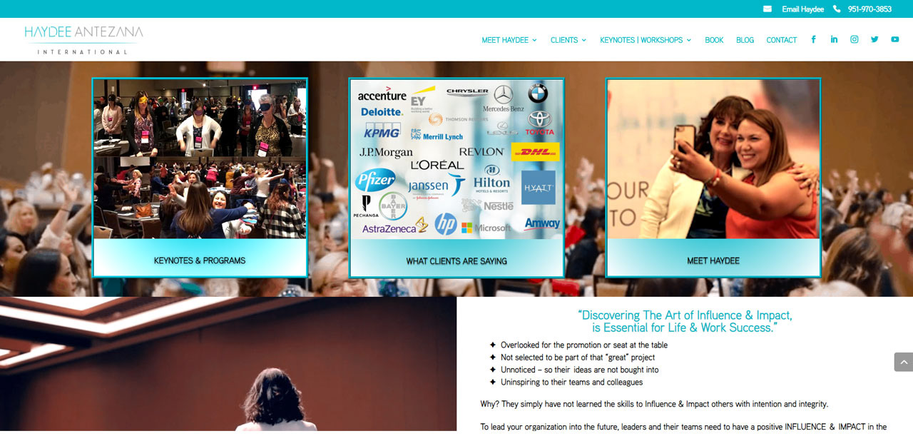 Homepage with Linked Boxes Section