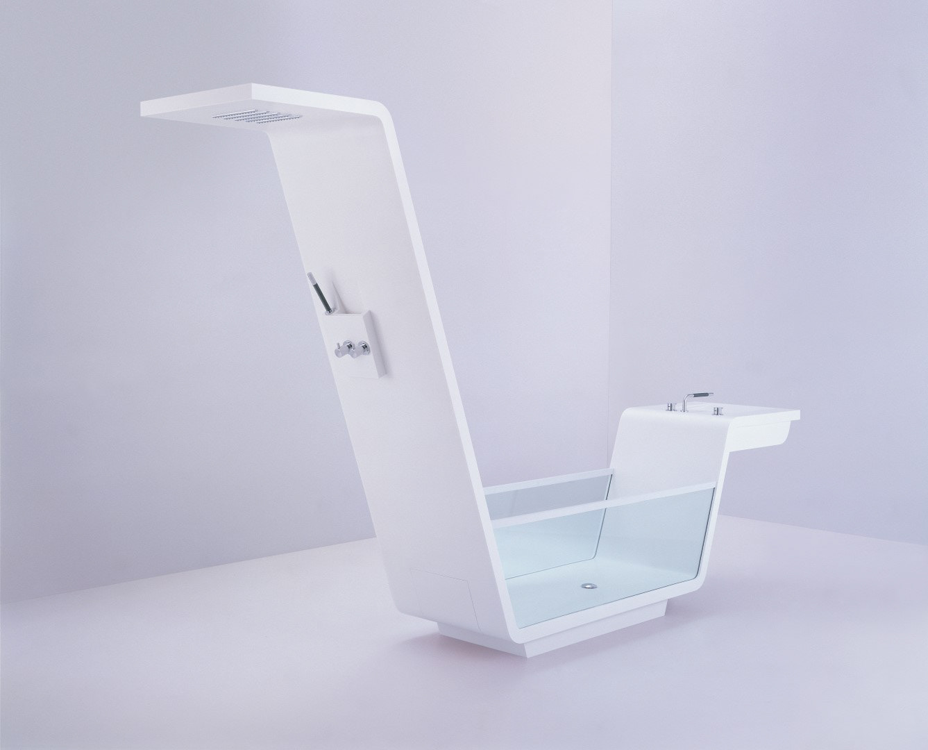 Ebb shower, bath and basin