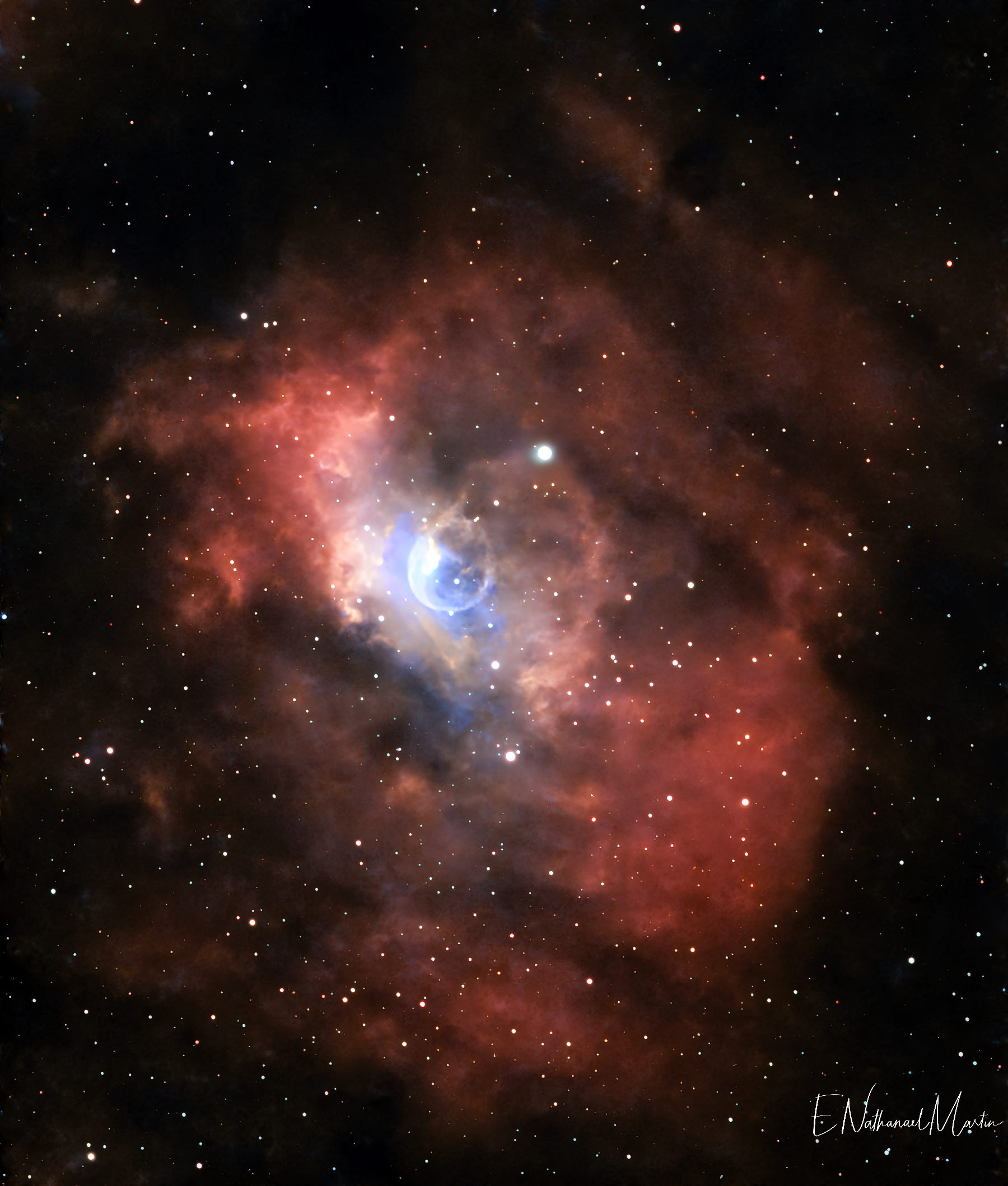 NGC 7635 Bubble Nebula enhanced for detail