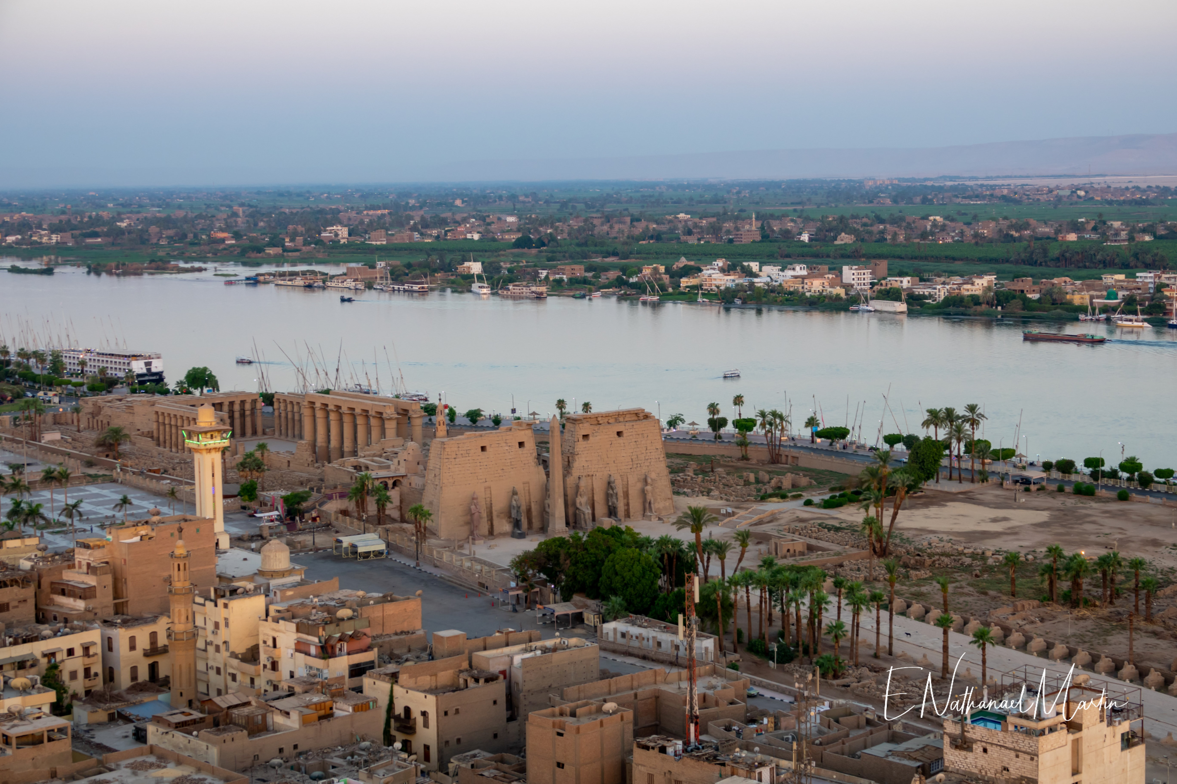 Luxor temple from the air.