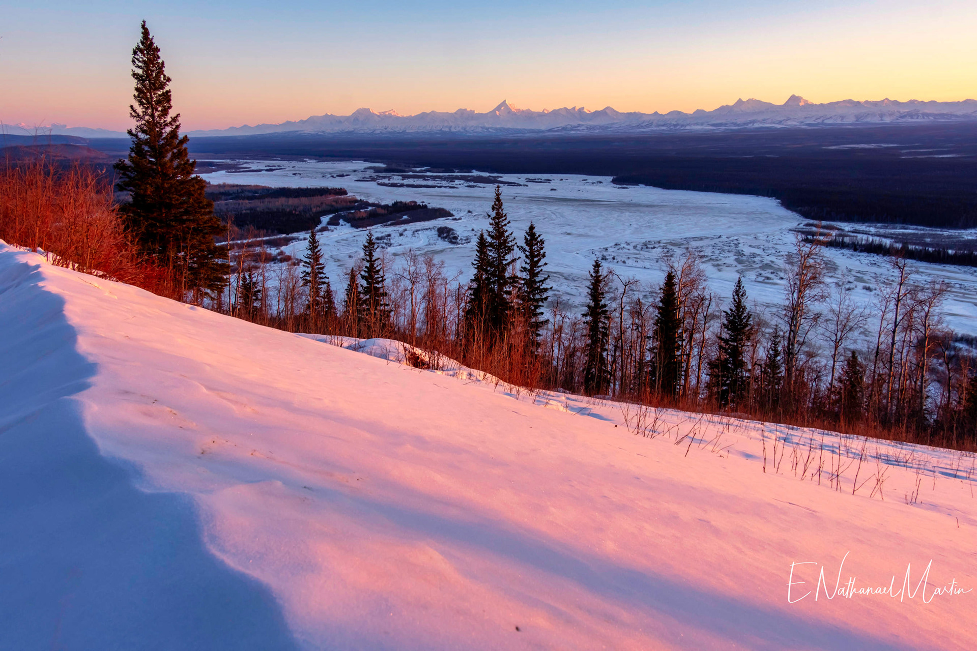Sunset over the Alaska Range