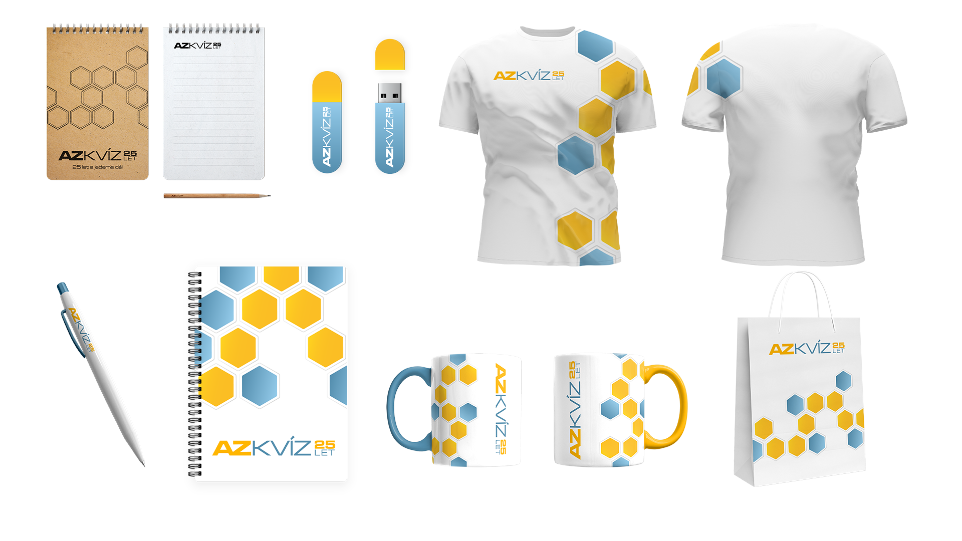 AZ KVÍZ 25 years - Visual identity designs for the AZ KVÍZ anniversary