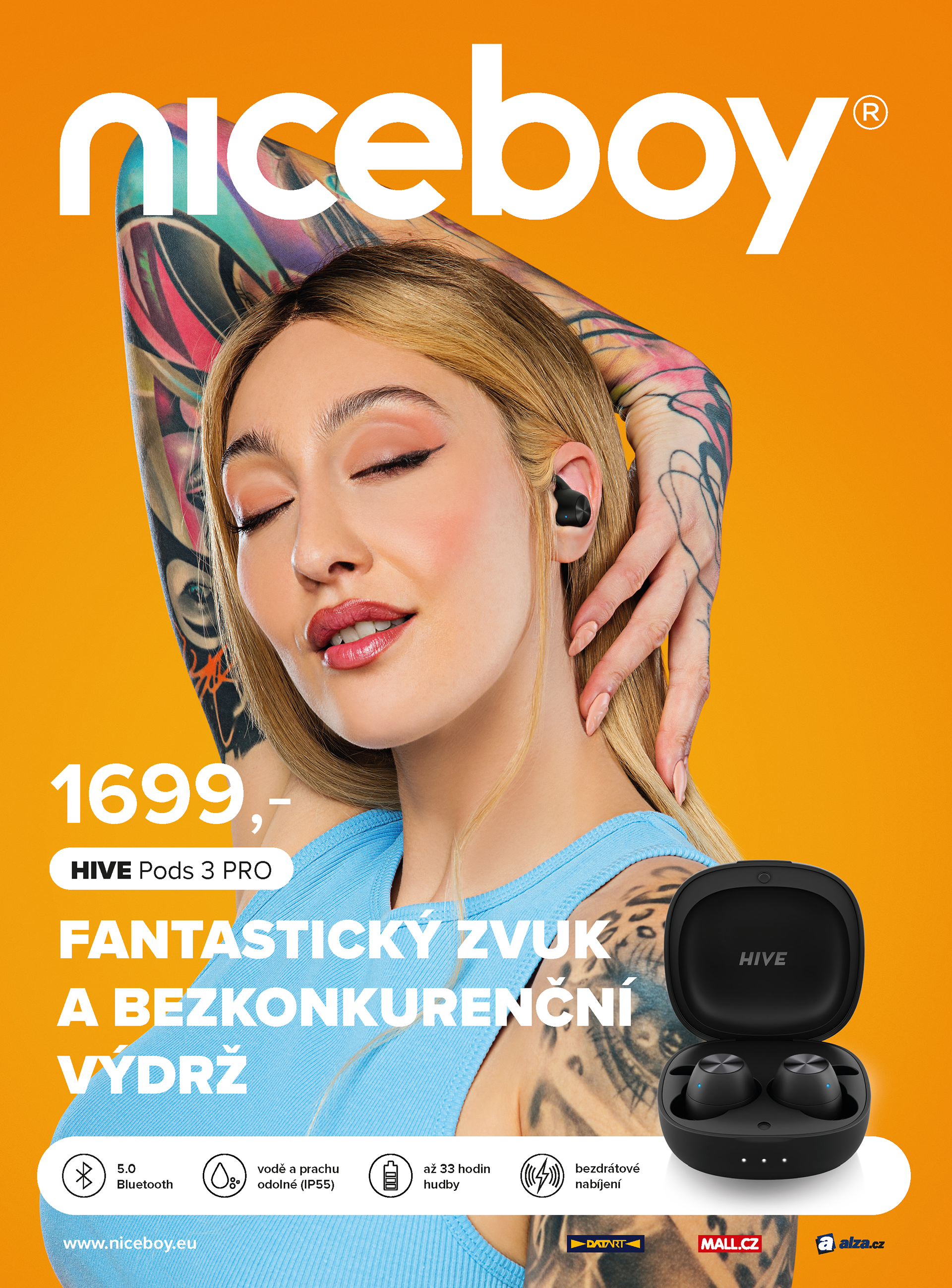 Advertisement for Niceboy HIVE Pods 3 Pro