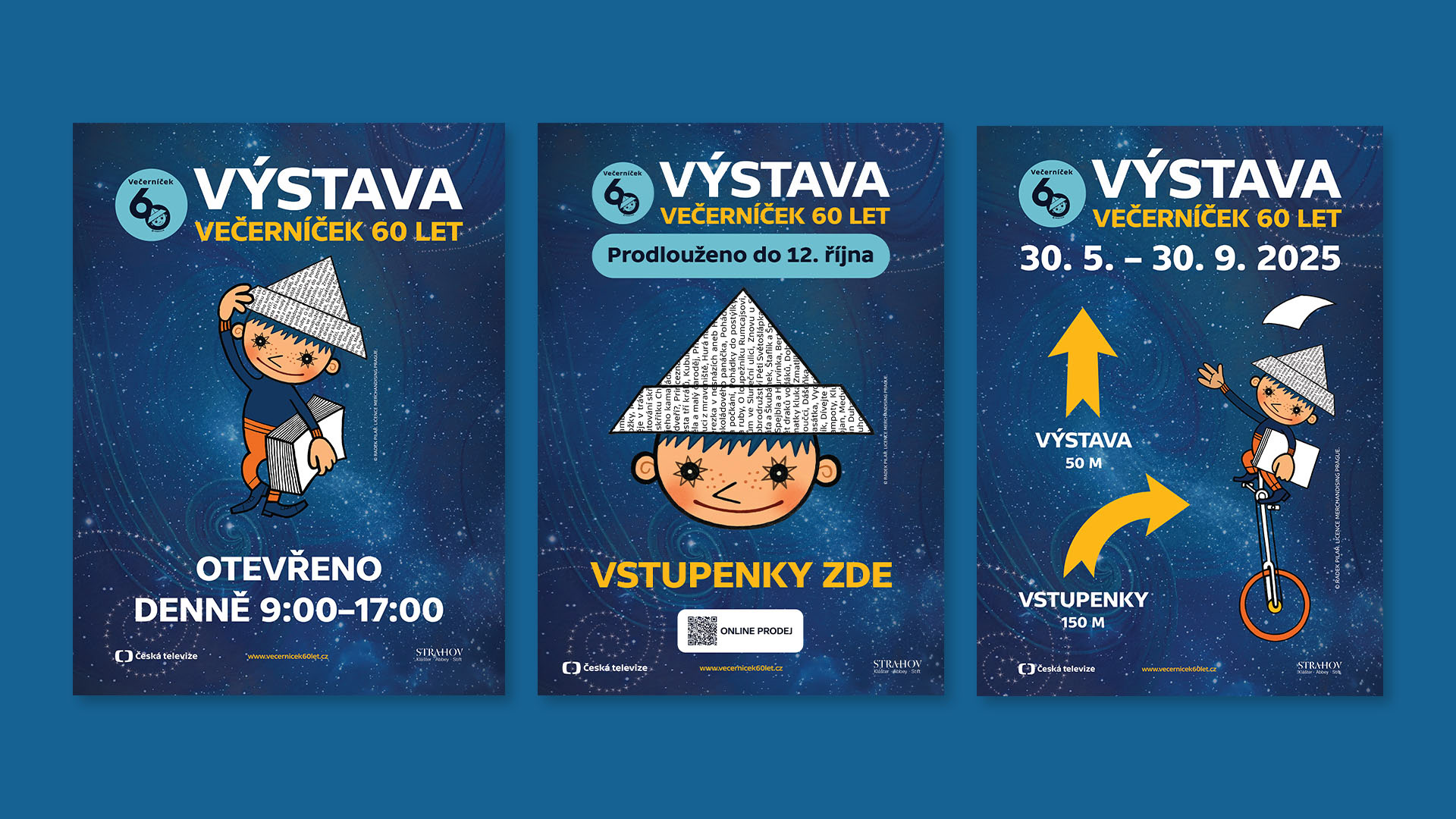 Information posters for the 60th anniversary of Večerníček