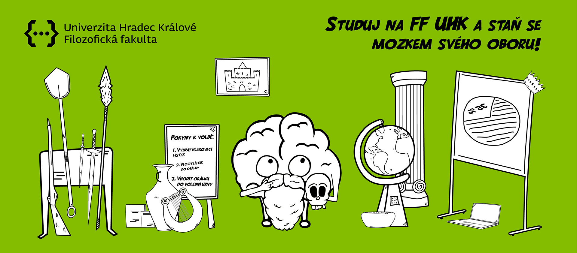 Brian the brain made by studio PANDEMIC – Other illustrations arround him by me