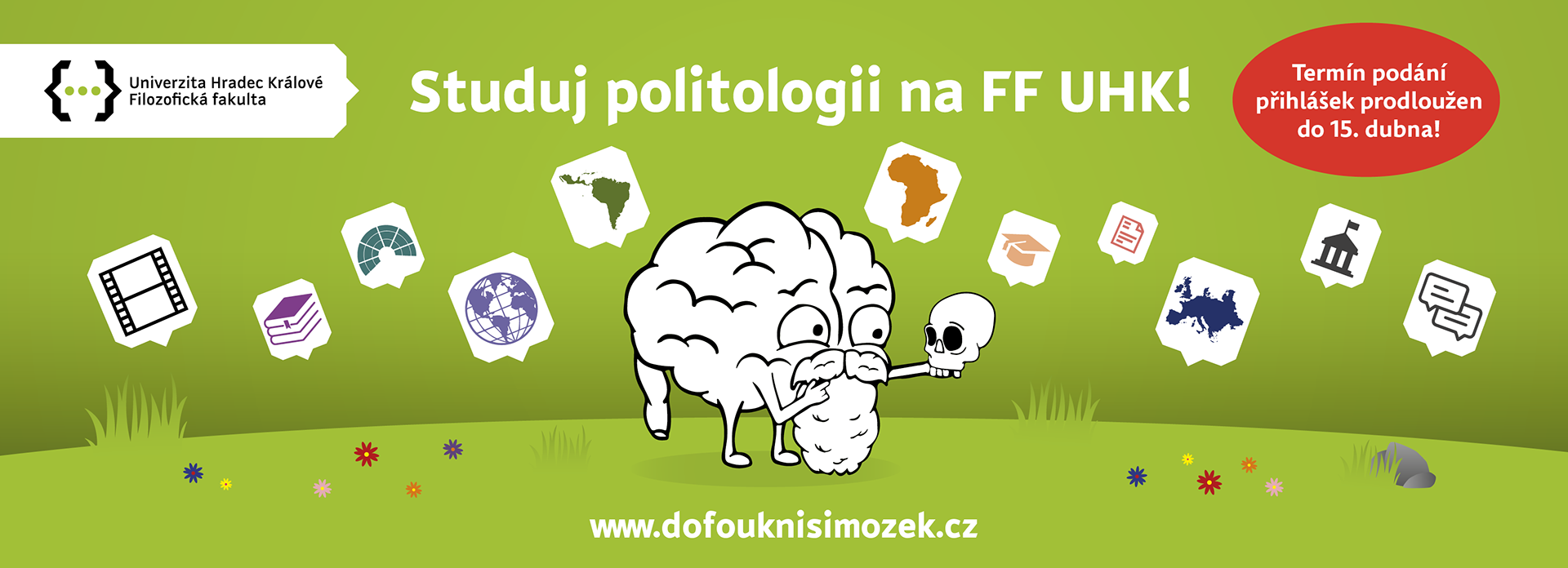 Facebook page cover – Study Political science (Brian the brain made by studio PANDEMIC)