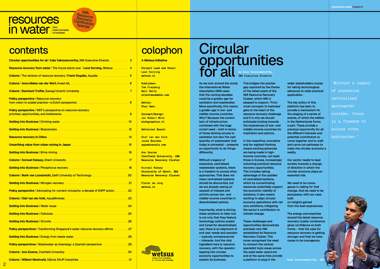 Editorial design IWA magazine