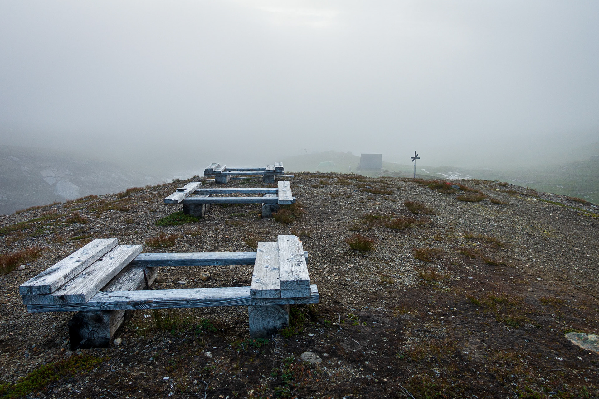 Vindskyddet halvvägs till fjällstationen