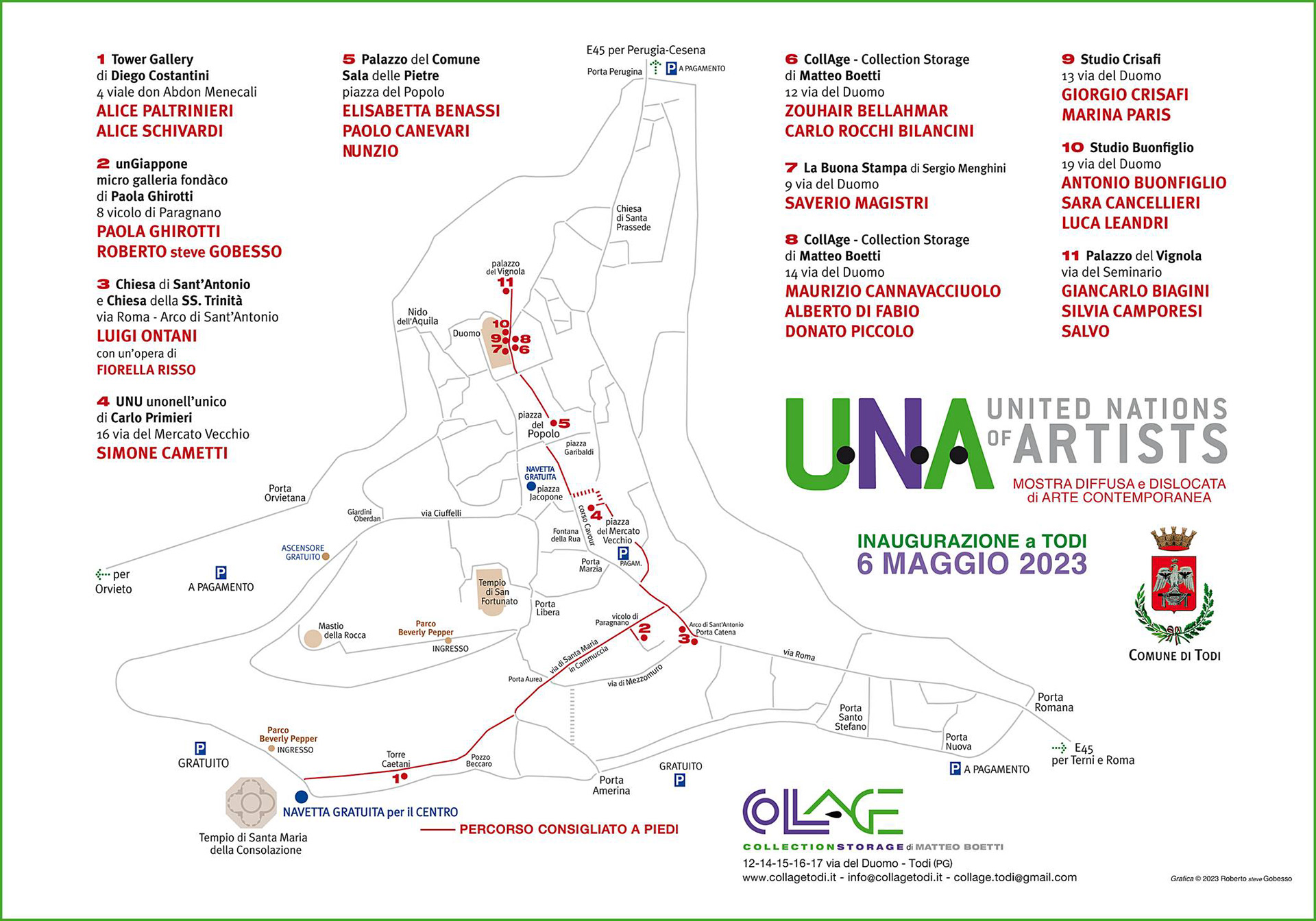 la mappa con il percorso per arrivare alla micro galleria fondaco unGiappone