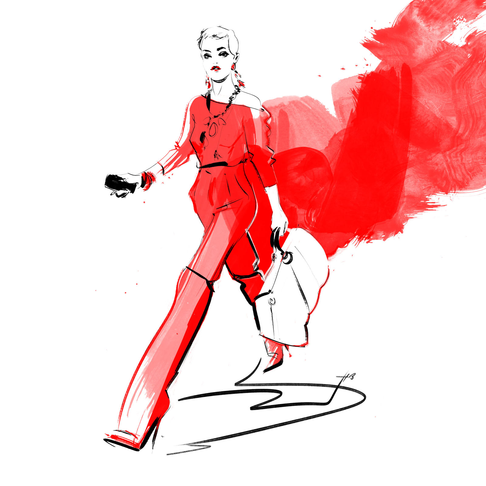 Hilbrand Bos Amsterdam-based illustrator - Fierce in Red I