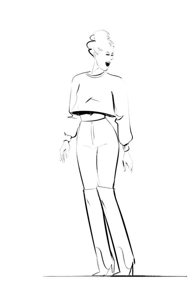 Girl doing a happy jump