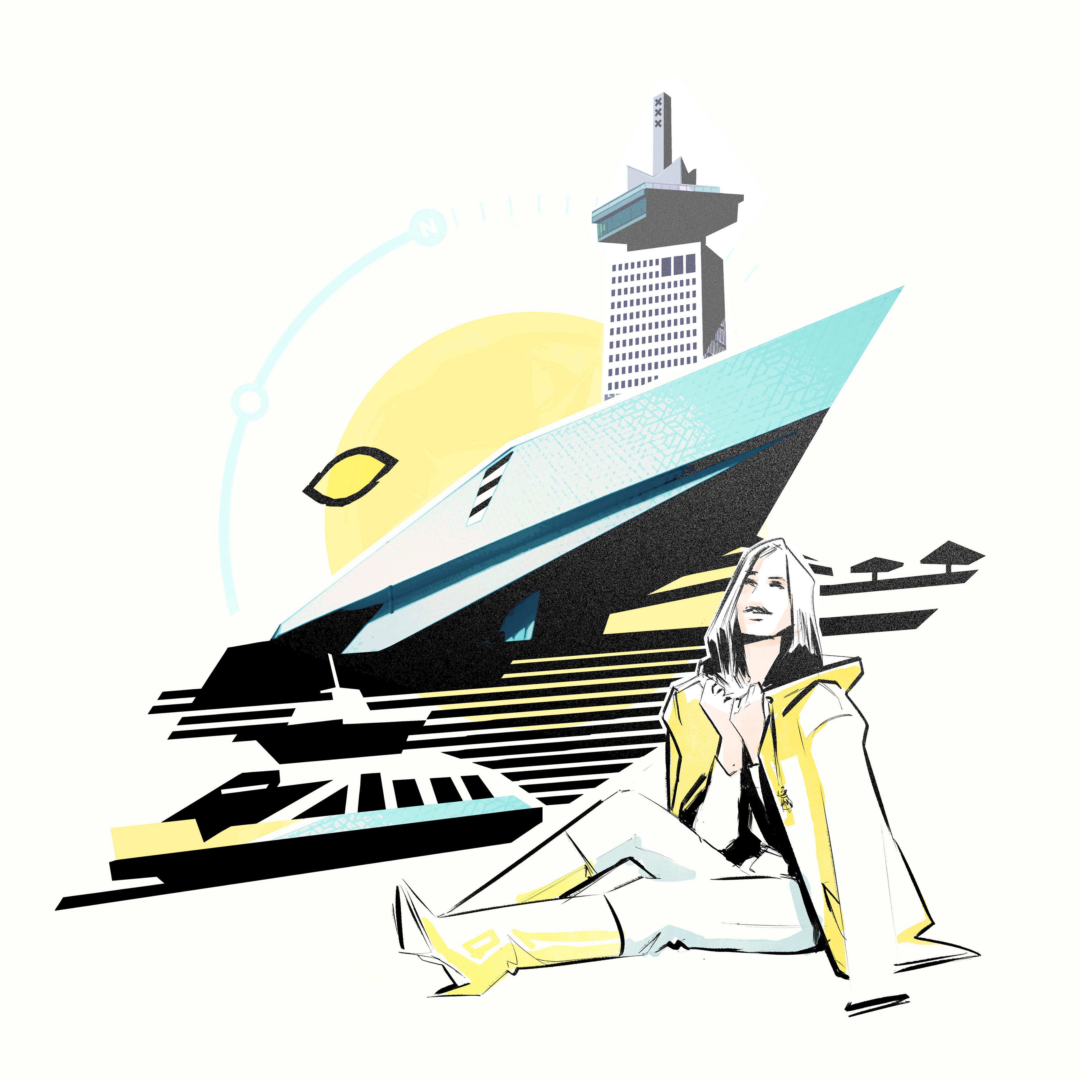 The ferry to EYE and Amsterdam Lookout