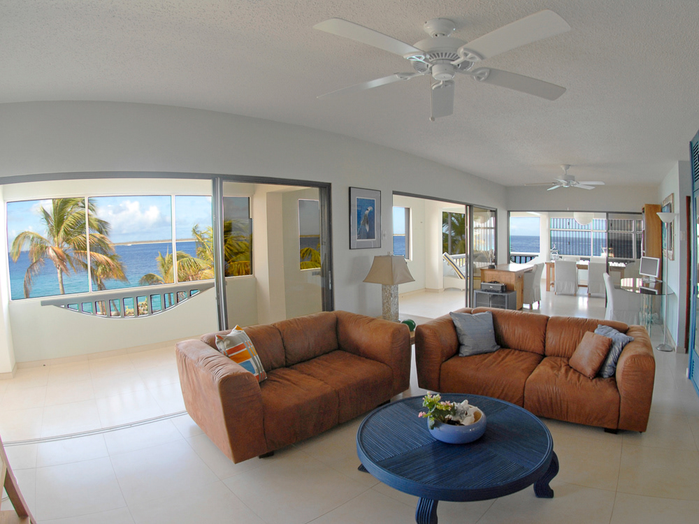 Bonaire Blue Zone Living Area with expansive view