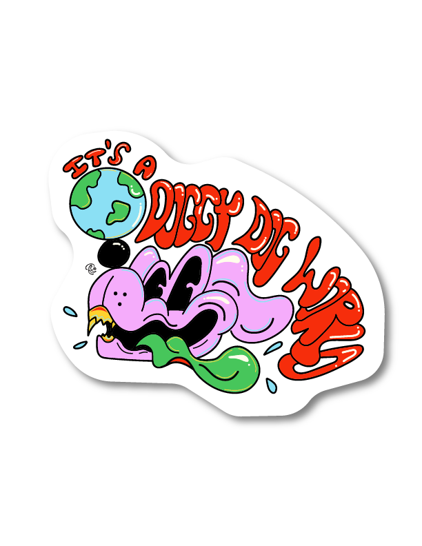 "DOGGY DOG WORLD" STICKER
