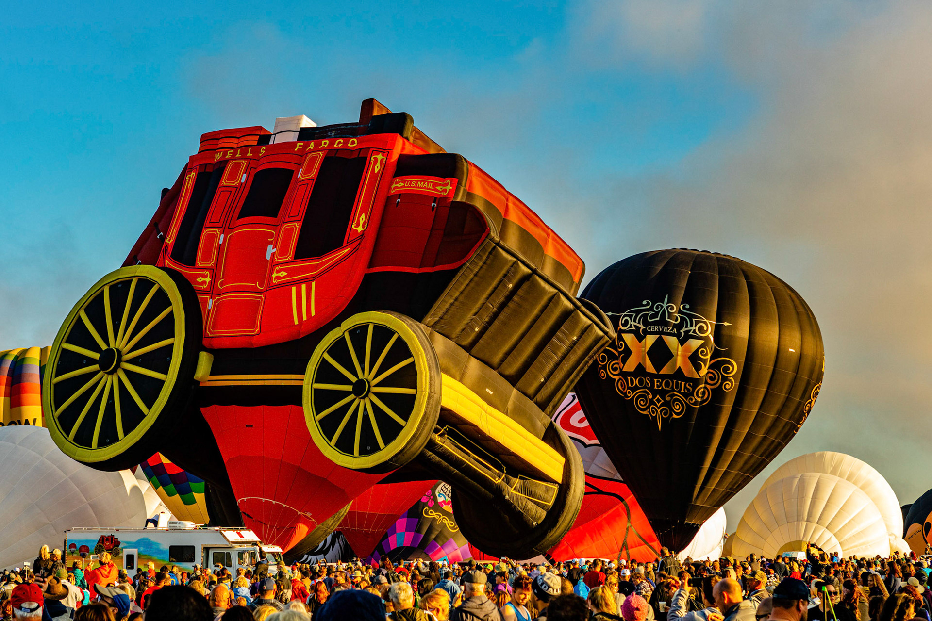 Huge Wells Fargo balloon at Albuquerque Balloon Fiesta