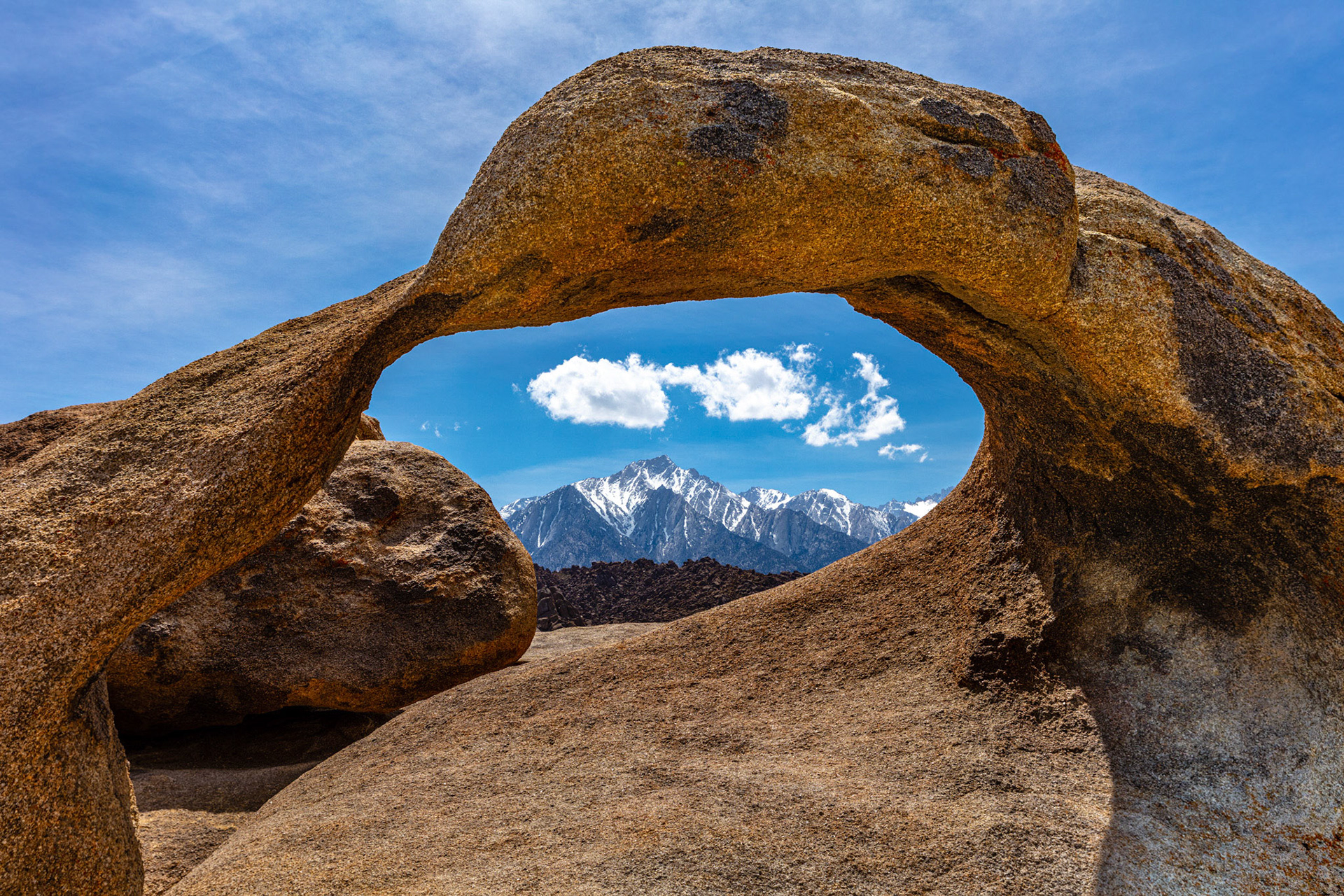 Mobius Arch in the Alabama Hills with Mount Whitney in the background