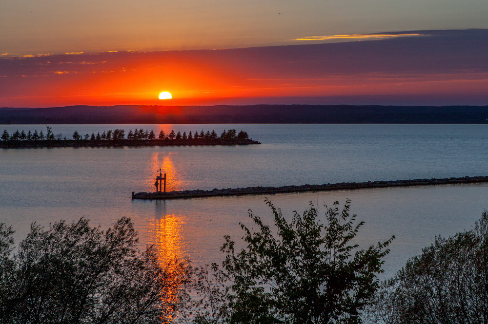 Sunset over Lake Superior from Hotel Chequamenon