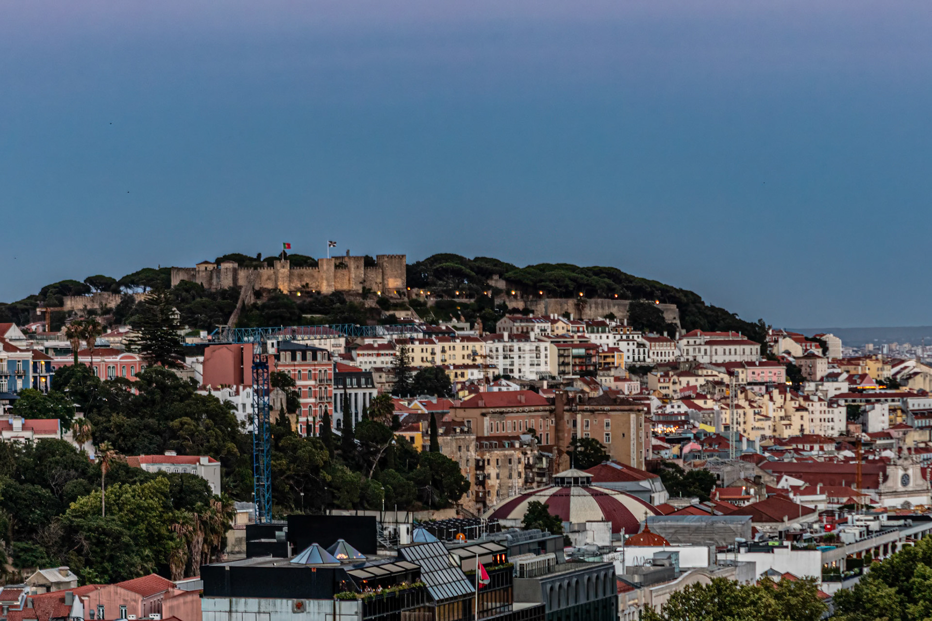 View of Castle St Jorge at Dusk