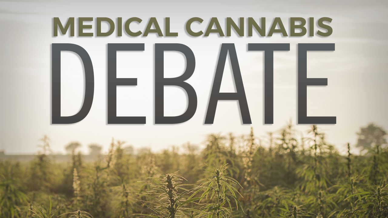 A on air monitor graphic for a story on voting on medical cannabis in TN.