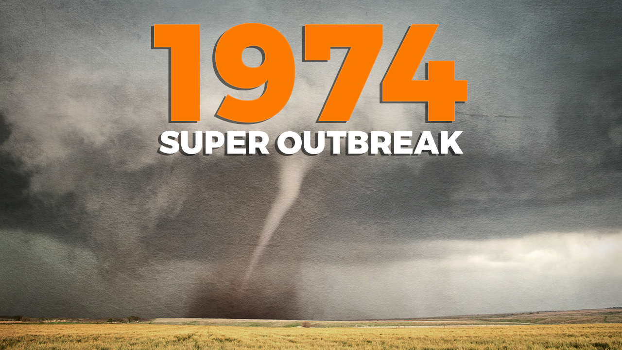 An on air monitor graphic to discuss the history of tornadoes in TN.