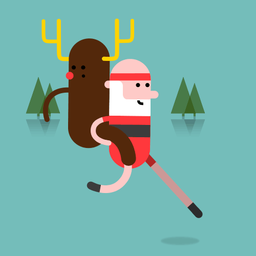 Animated gif social content, Santa Clause workout 01
