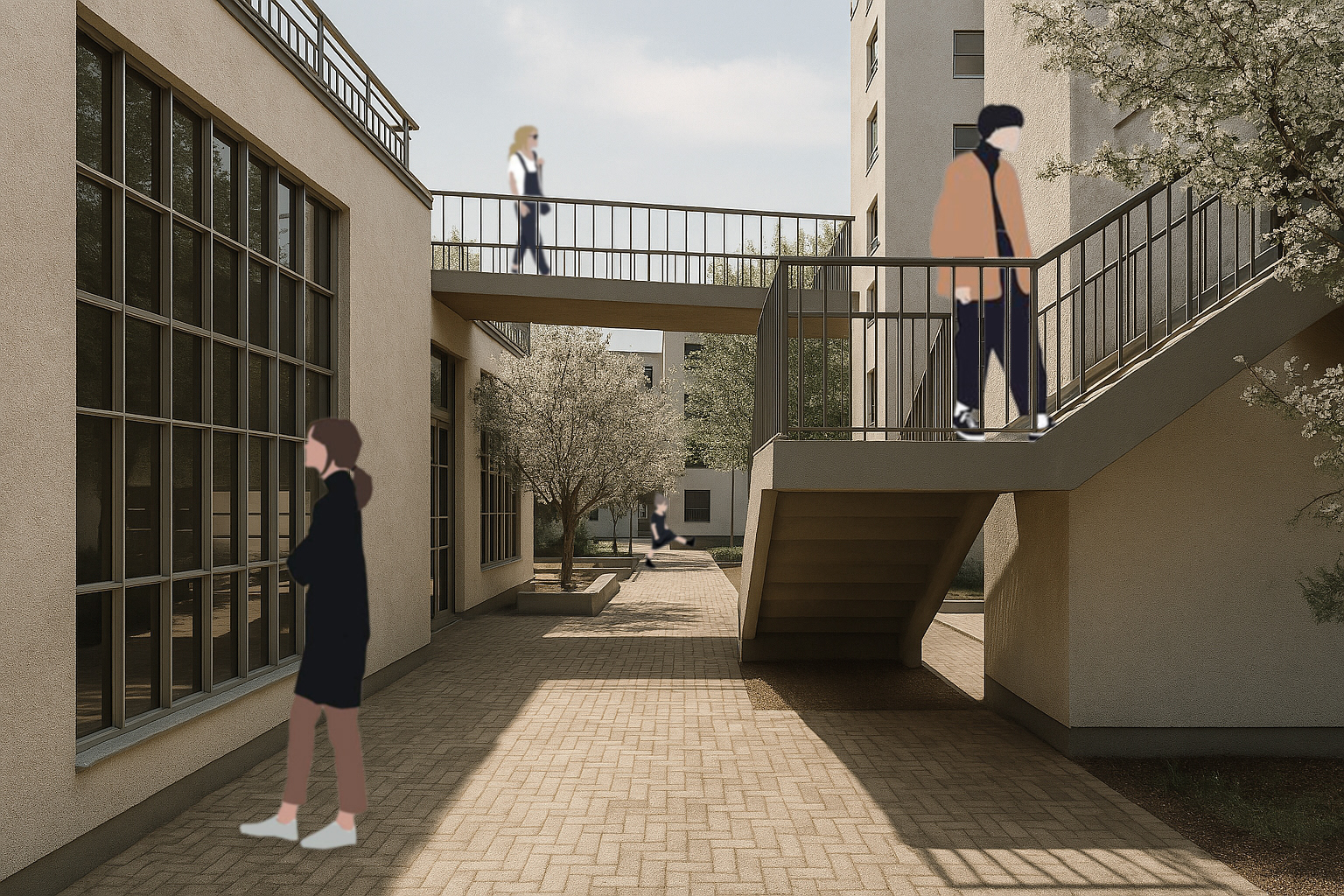 Perspective View of the In-Between Yard Spaces