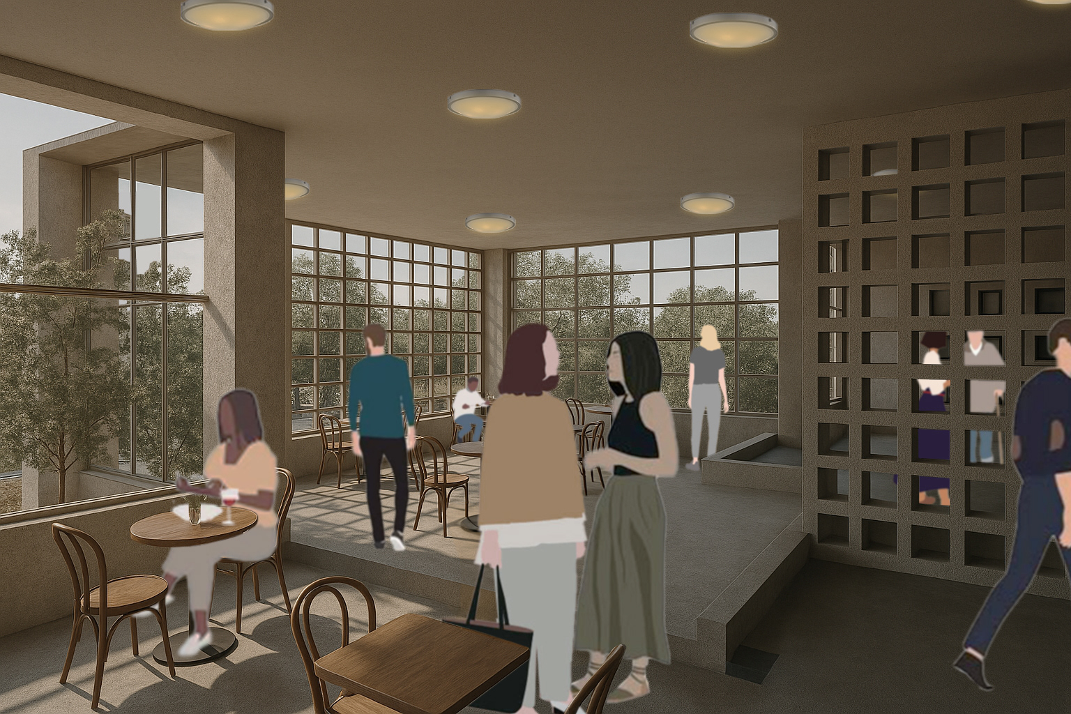 Perspective View of the Gathering Area/Café