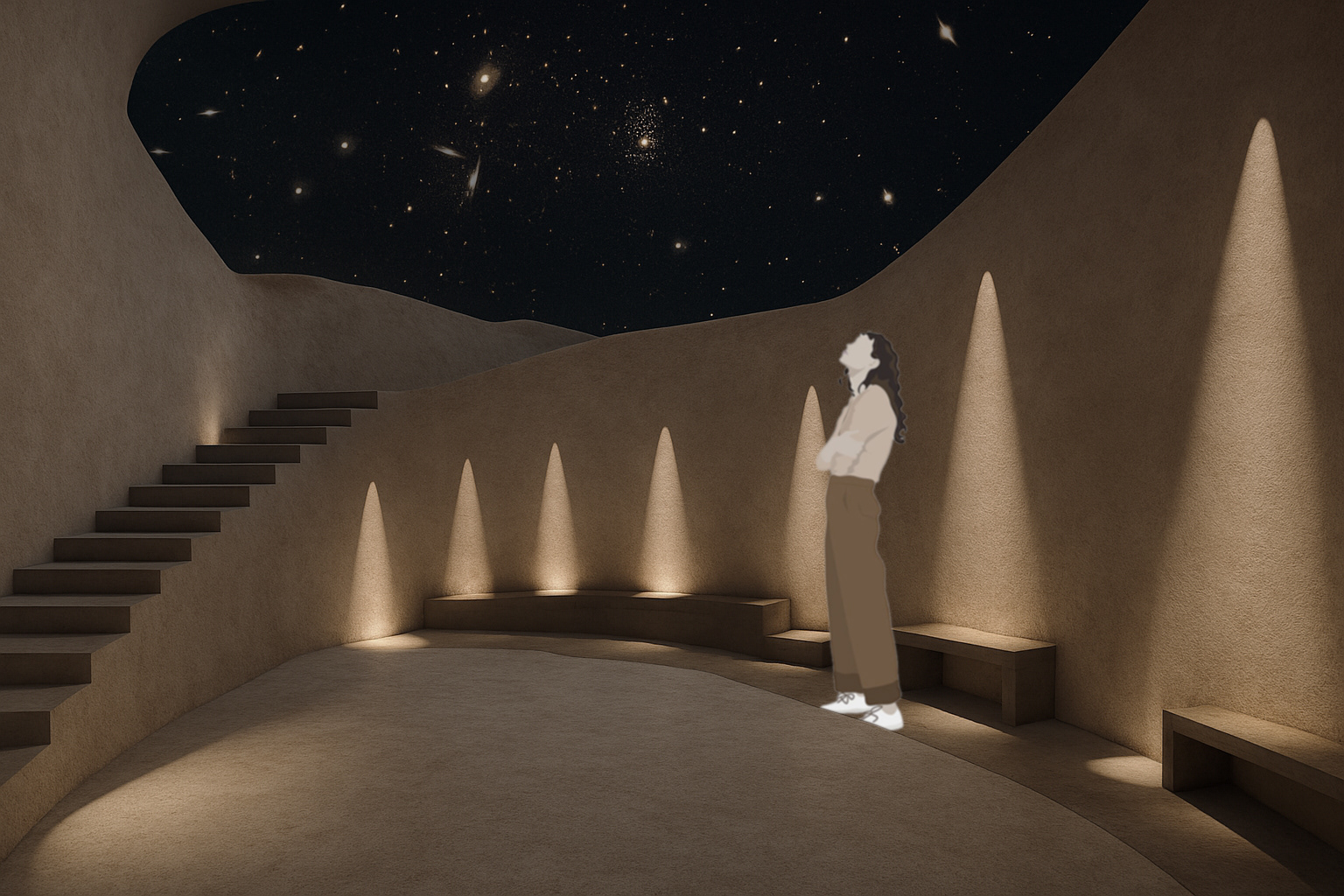 Perspective View of the Residence's Private Yards