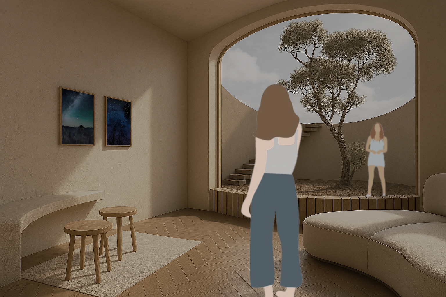 Perspective View of the Residence's Rooms
