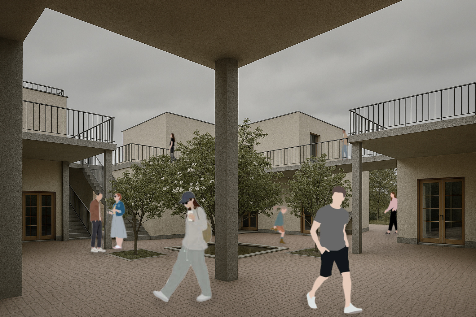Perspective View of the Central Yard