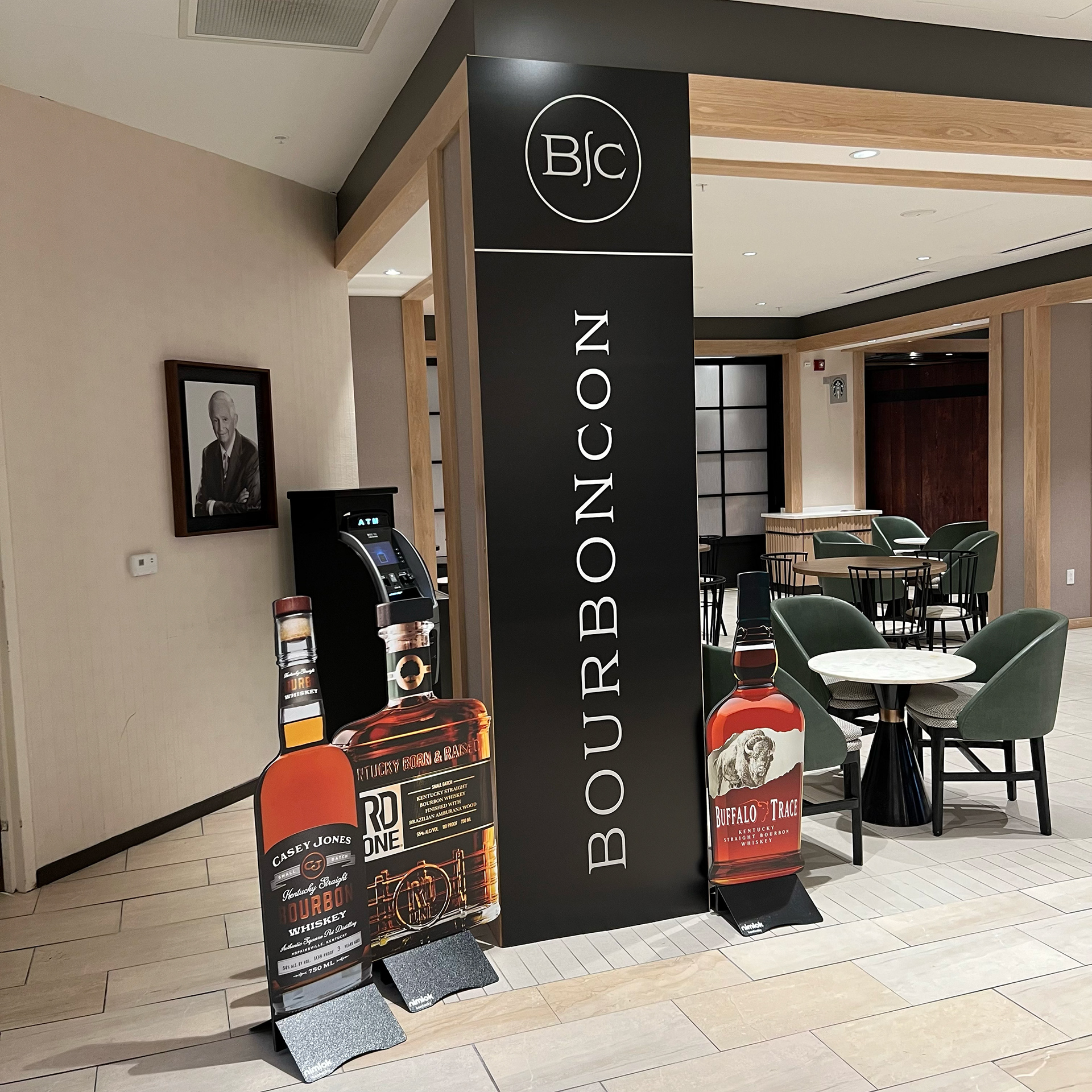 Column Graphics & 4' Bourbon Bottles