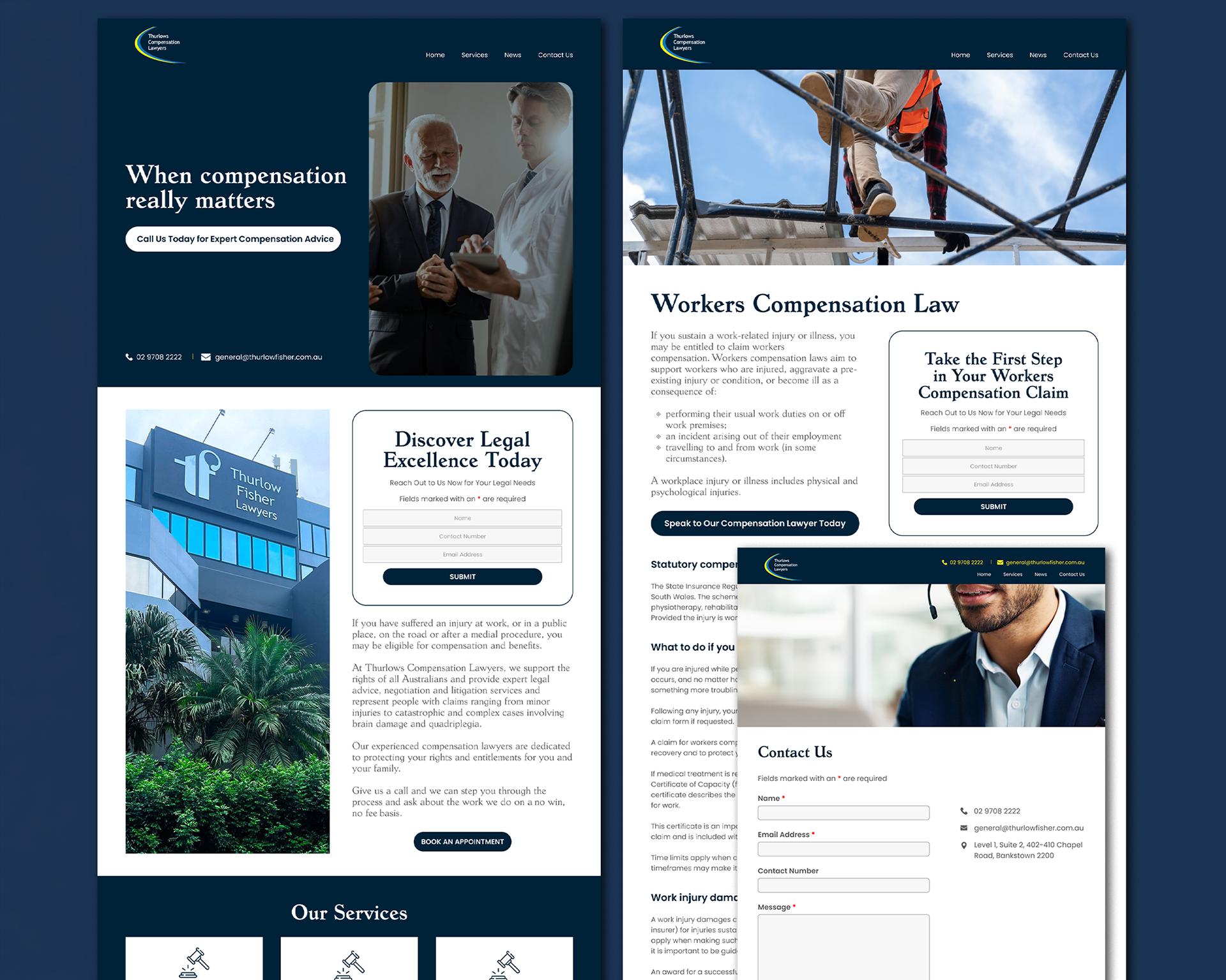 Thurlow Compensation Lawyers UI Design