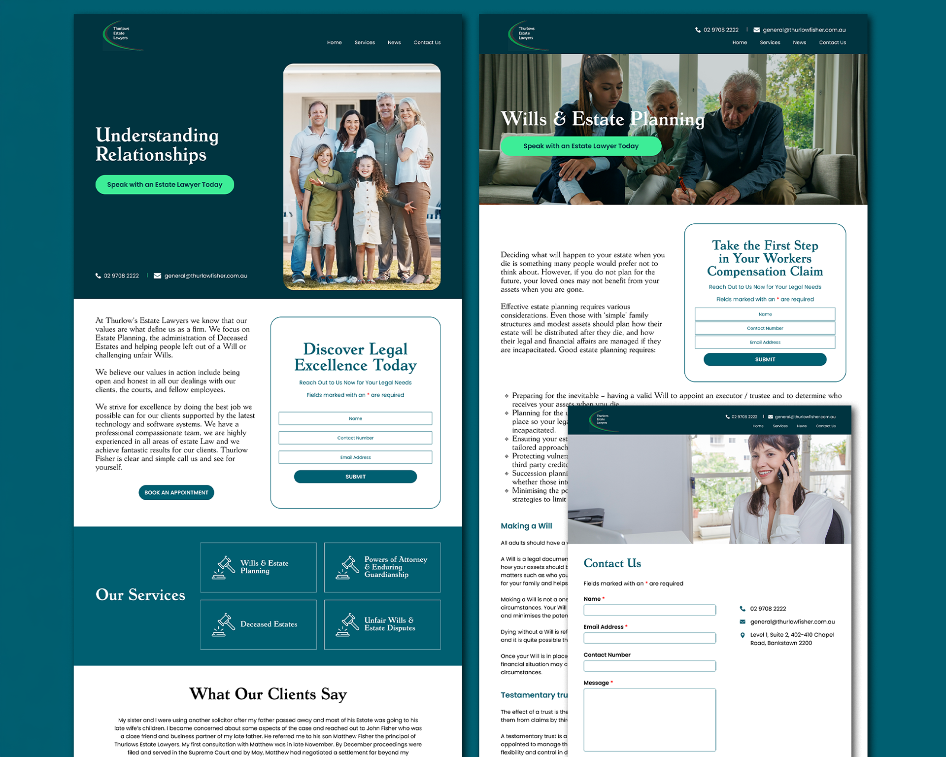 Thurlow Estate Lawyers UI Design