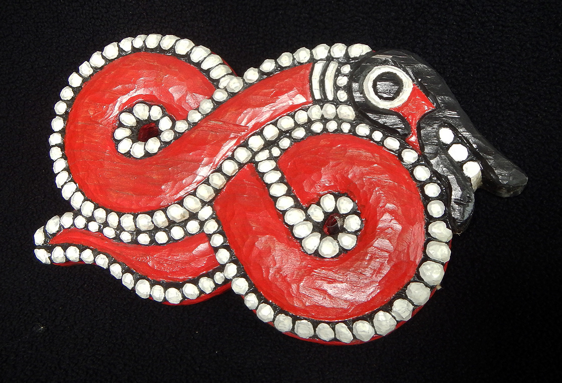 Celtic Snake, white pine and acrylic
