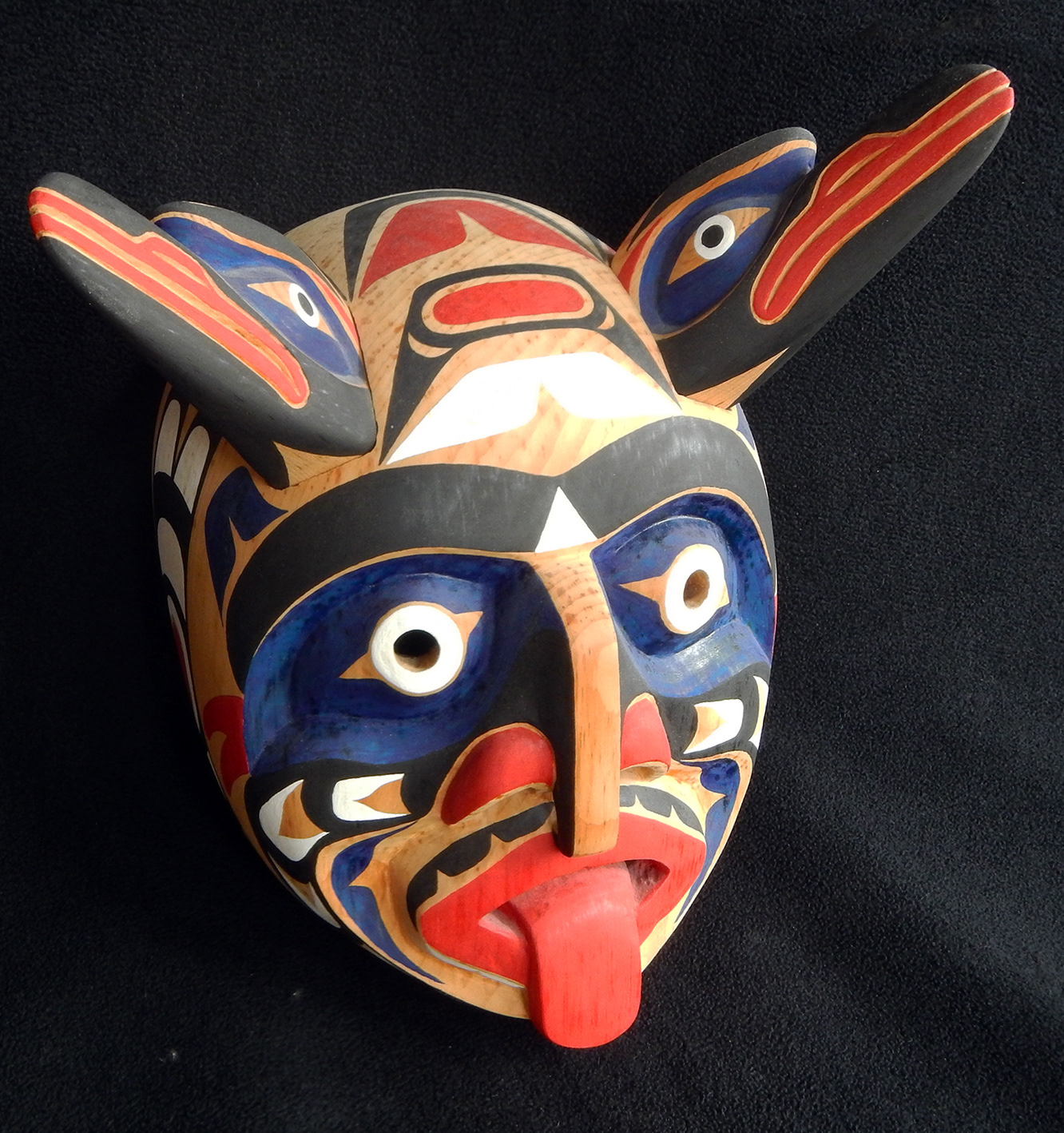 Tony Hunt Junior-inspired Xwi-Xwi Mask, white pine and acrylic