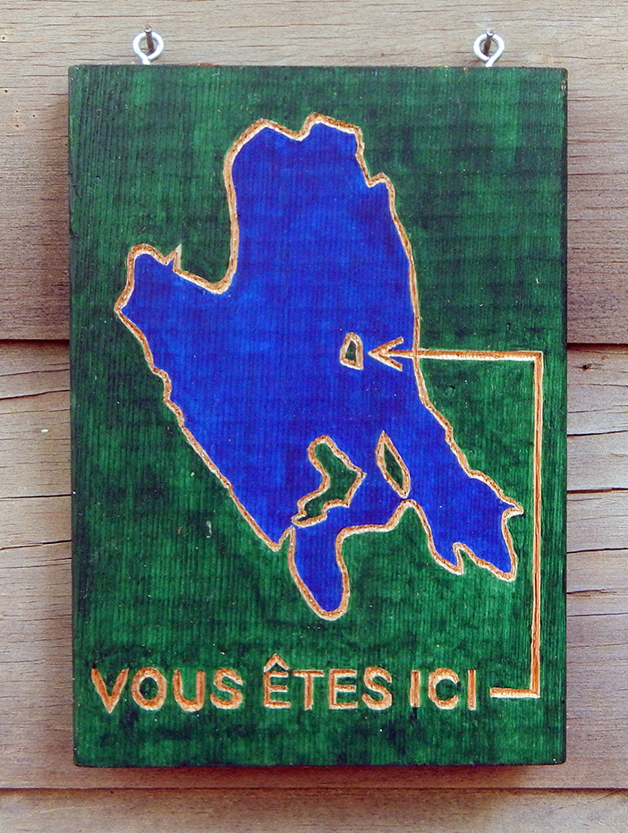 Mini Sign, cedar and acrylic