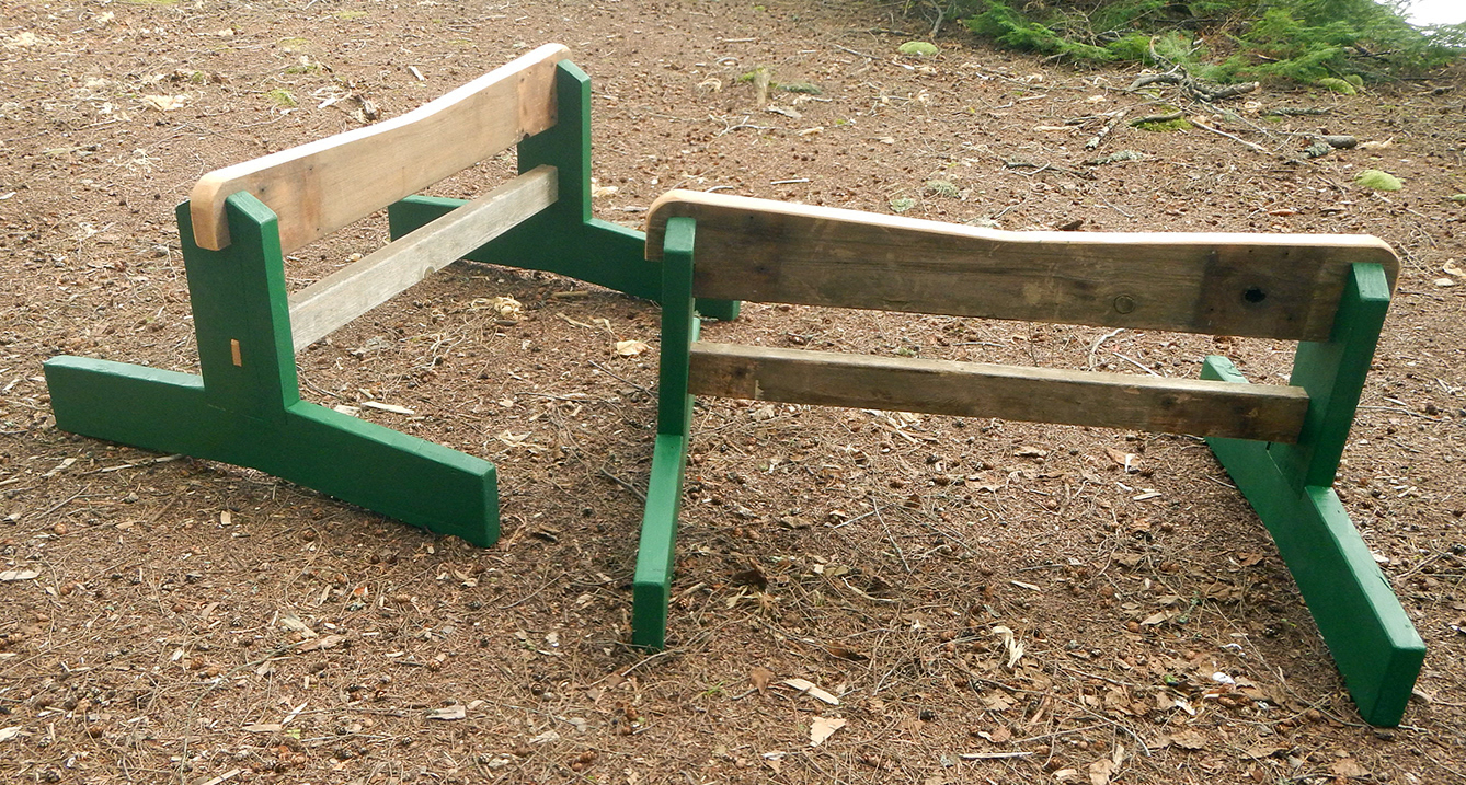 Canoe Bents, salvaged red cedar 2-by-6's