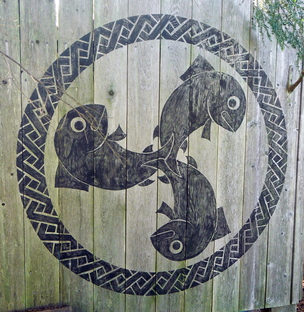 Celtic Trout, acrylic on cedar