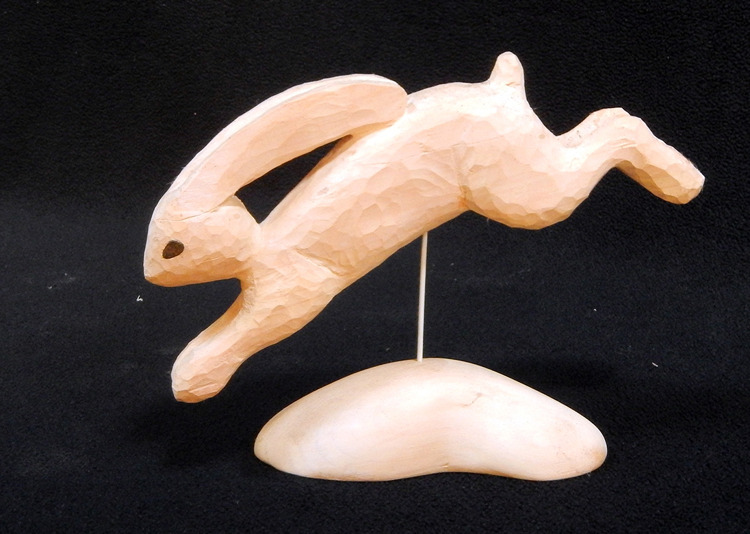 Hare, white pine and acrylic