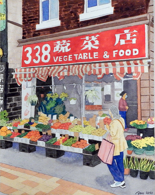 Fruit Store, East China Town, 11x14"