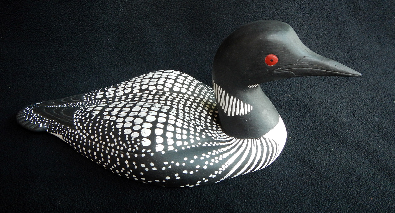 Loon, white cedar and acrylic