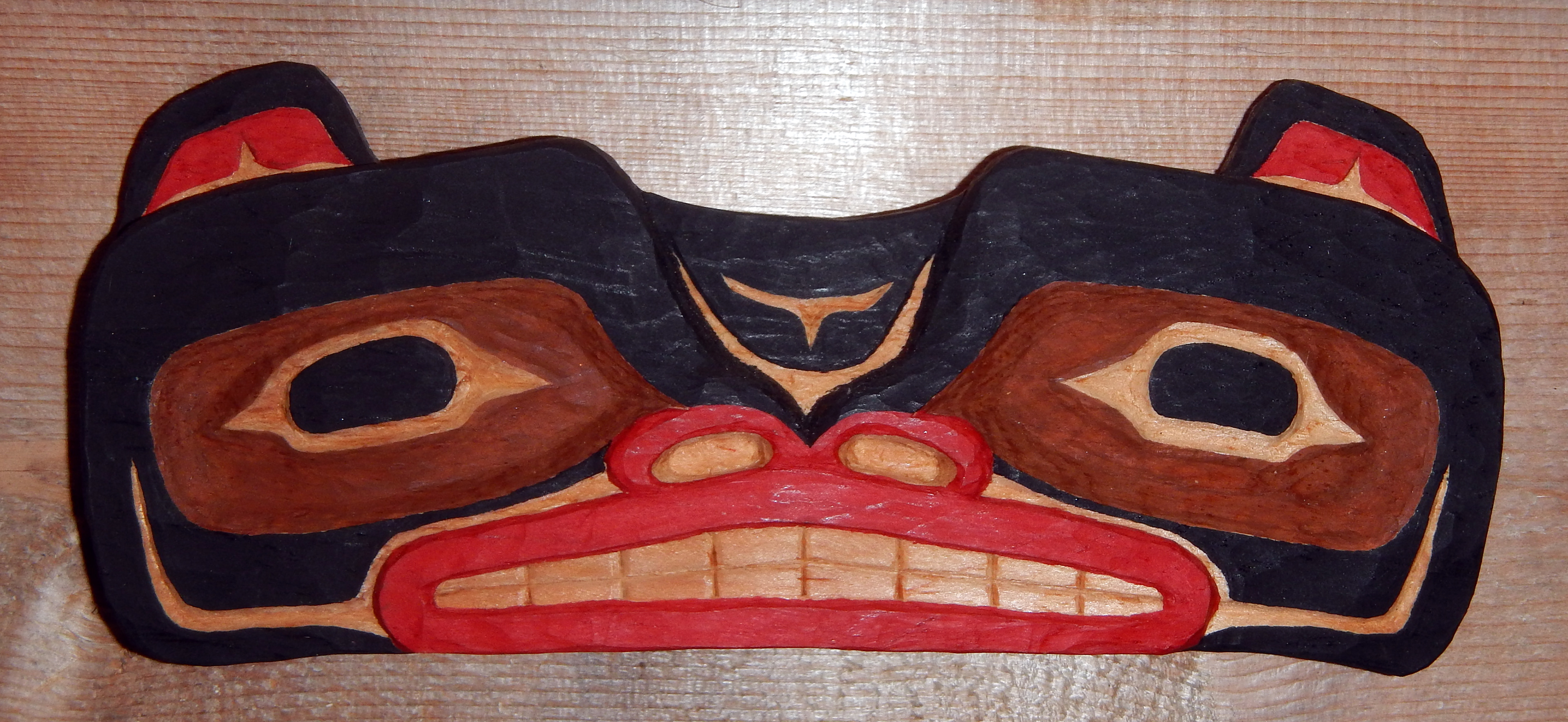 Split Bear, white pine & acrylic