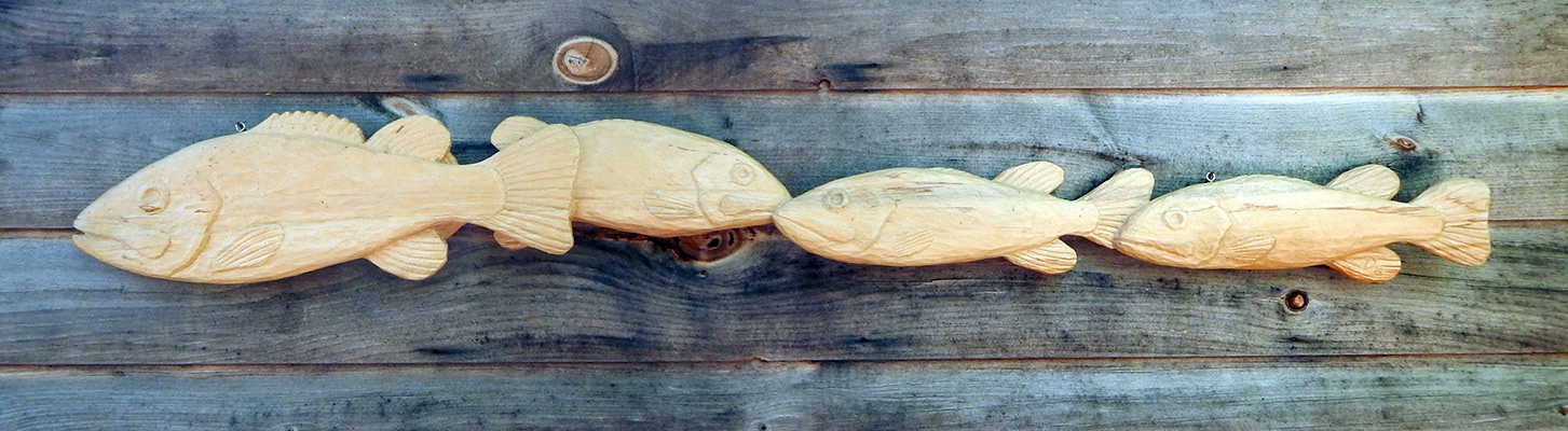 Birch Bass School - paper birch slab, 50", 2015
